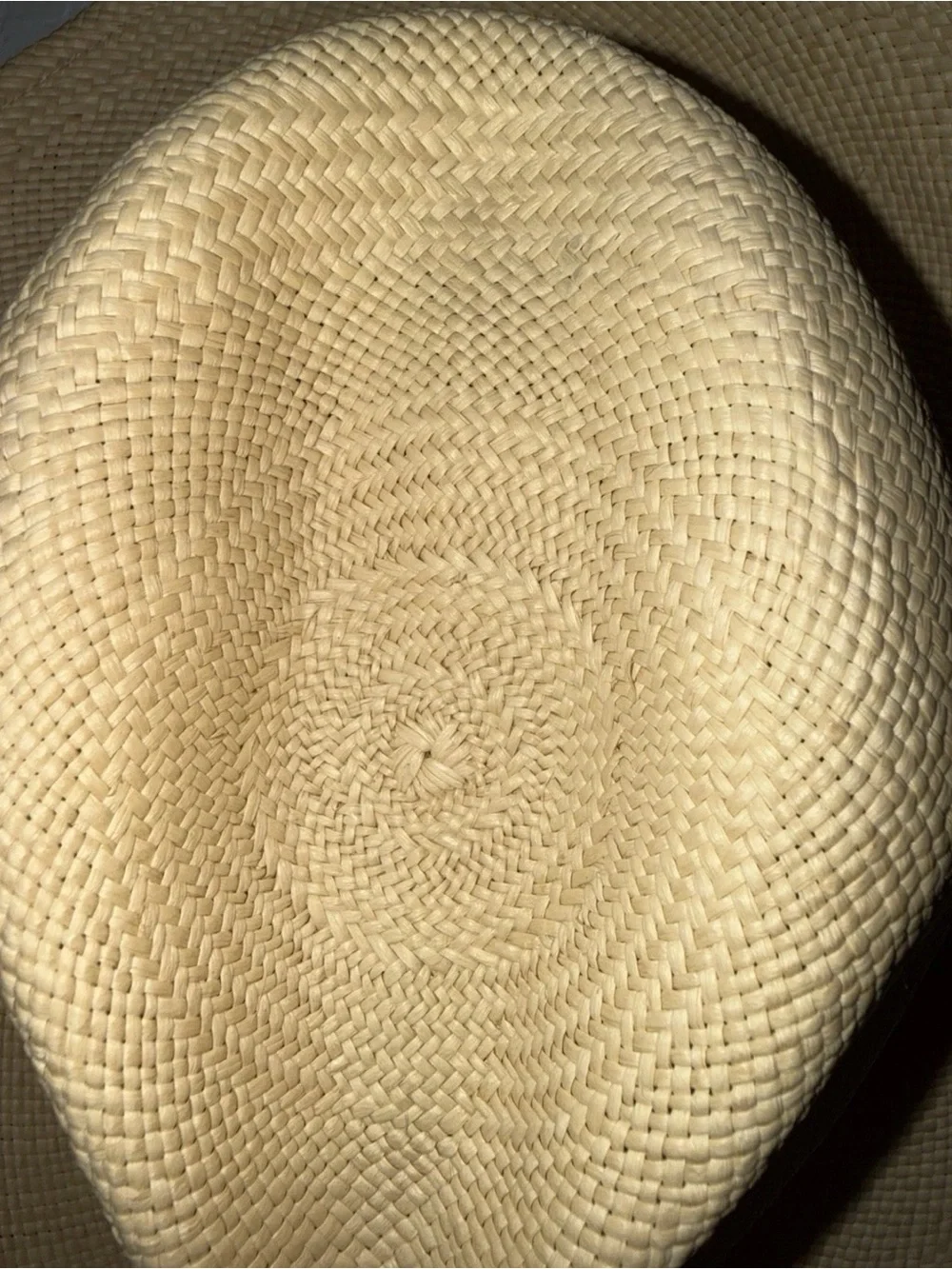 Pantropic Genuine Panama Hat Natural Straw Fedora Wide Brim Black Band Unisex